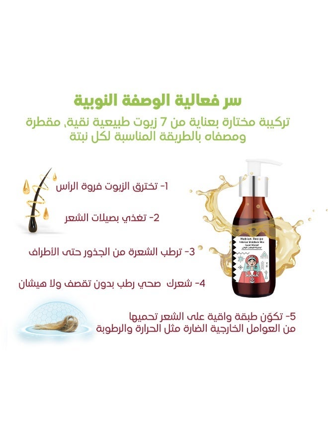 أشري ناتشورال ماسك زيت الشعر العشبي النوبي للترطيب العميق وإصلاح التلف واللمعان والتحكم في الهيشان لجميع أنواع الشعر - Image 1